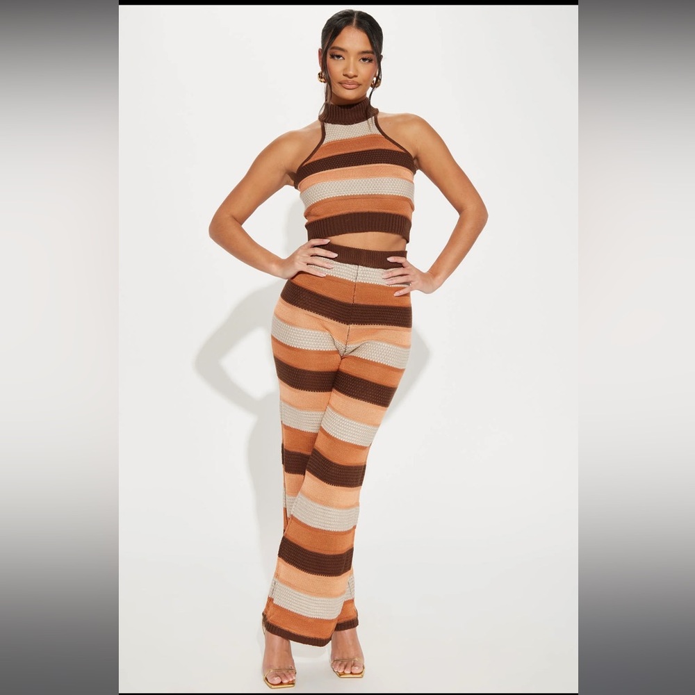 Fashion Nova Sadie Striped Pant Set